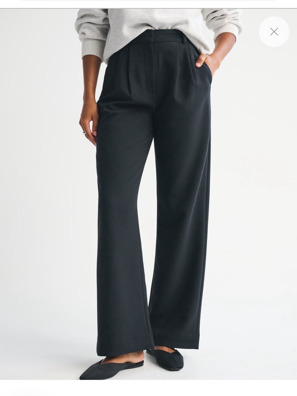Curve Love A&F Sloane Tailored Wide Leg Pant